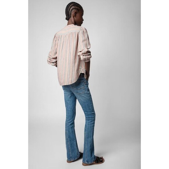 Zadig & Voltaire Teda Raye Brod Shirt Blouse Top Floral Embroidered S NEW 283525 - Picture 4 of 8